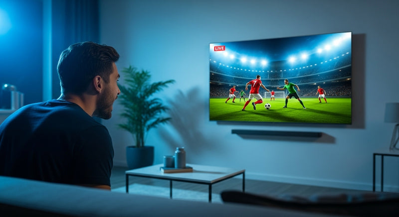 IPTV Free Trial for live sport — Premier League football streaming in 4K on a widescreen TV