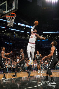 An image of Lebron james during the match shown through IPTV 